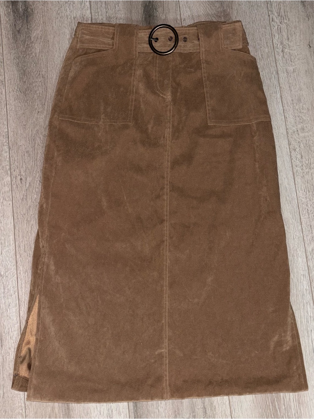 Vintage 90s Exact Change Maxi Skirt Size 7 Faux Suede Earthy Boho Fall Western